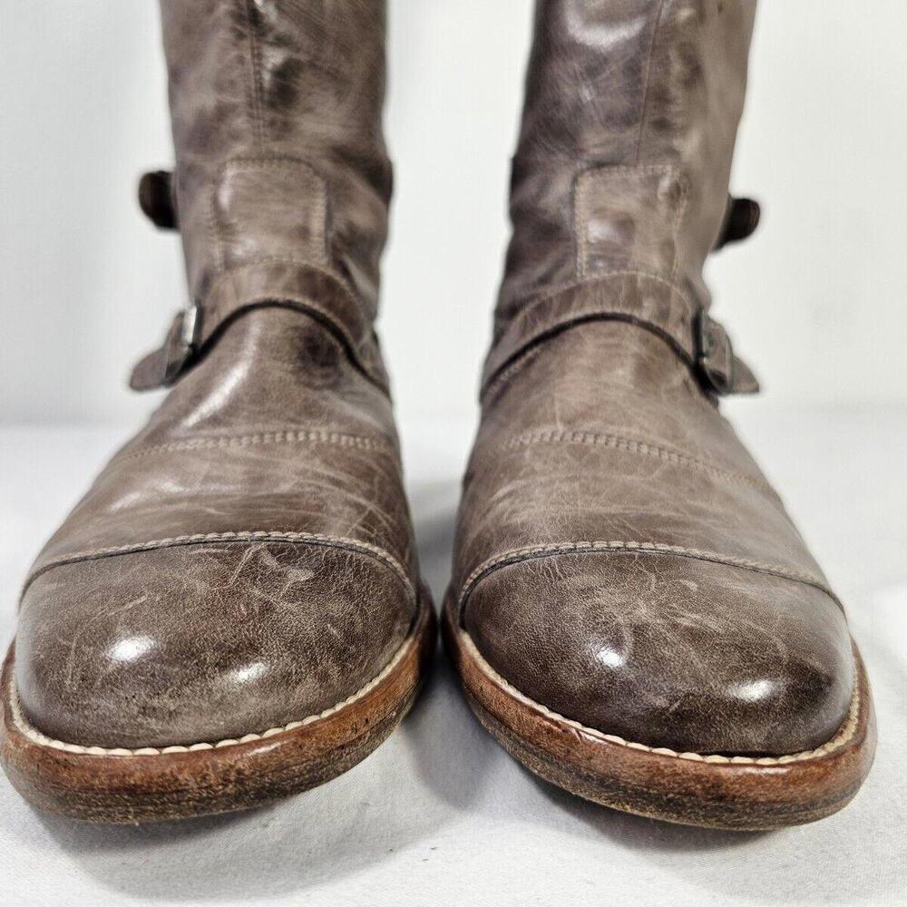 Belstaff Trialmaster 1955 Low Heel Leather Biker Boots Brown Womans EU 37 US 6.5 - Picture 3 of 14